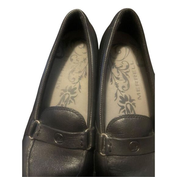 Merrell Womens Black Leather Loafer Slip On Shoes Size 8 - Picture 6 of 16